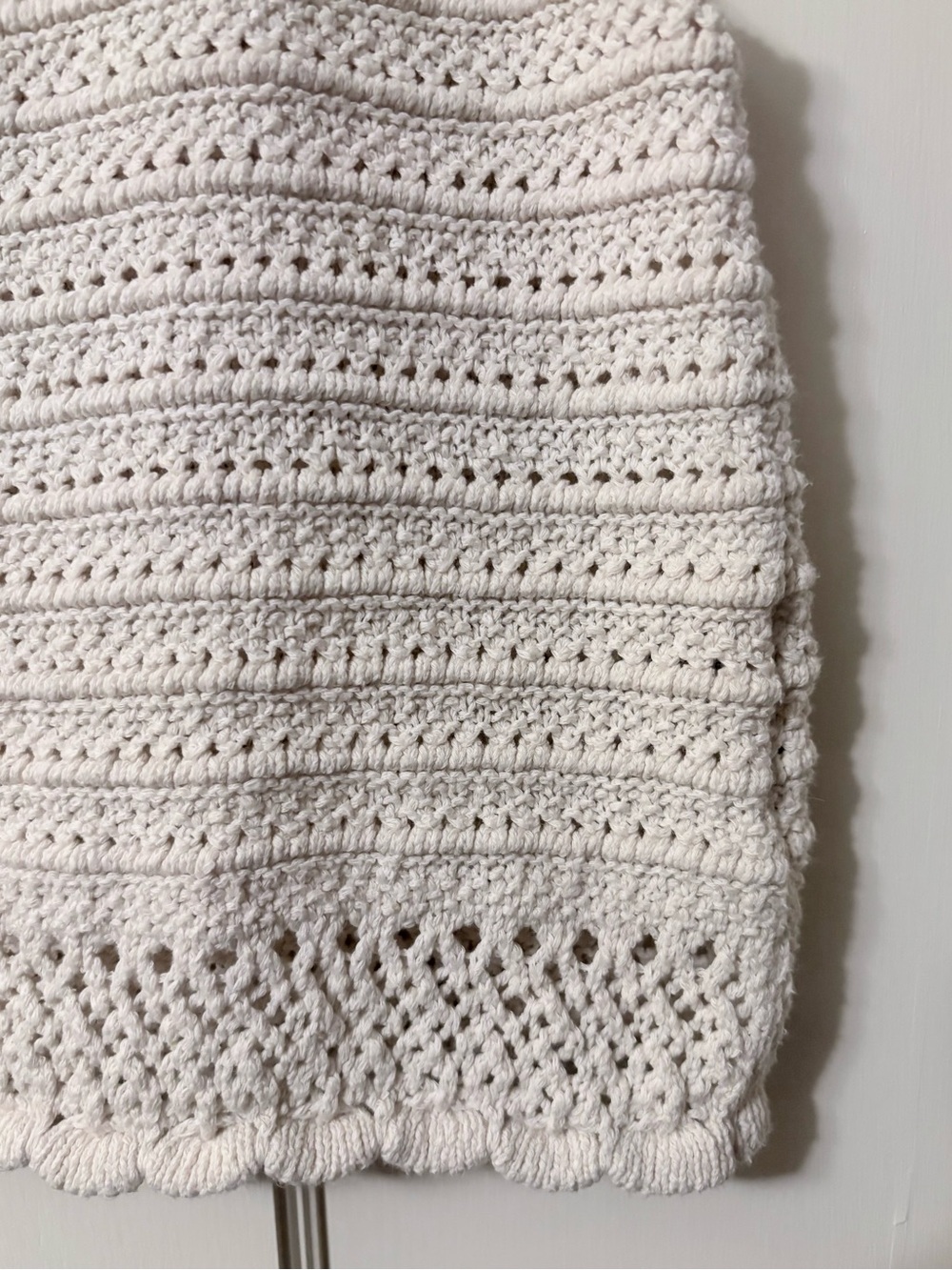 Madewell Kellen Crocheted Cream Sweater Tank with Scalloped Hem - Picture 8 of 8